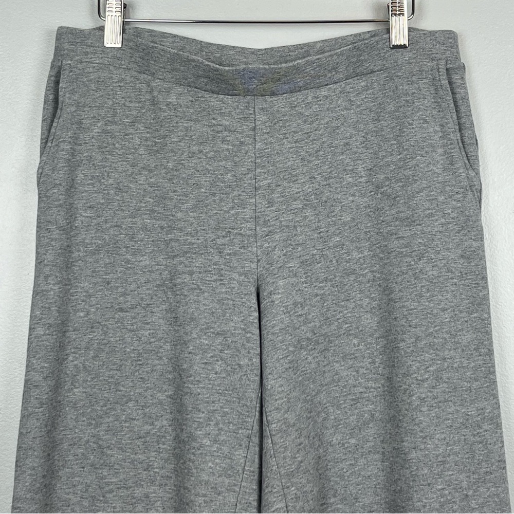 PureJill heather gray Full-Leg Cropped Pima cotton modal spandex pants, MP. - Picture 3 of 10